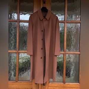 Trussini Women’s Belted Trench Coat 100% Wool , ITALIAN, Size 48, Brown-Colored